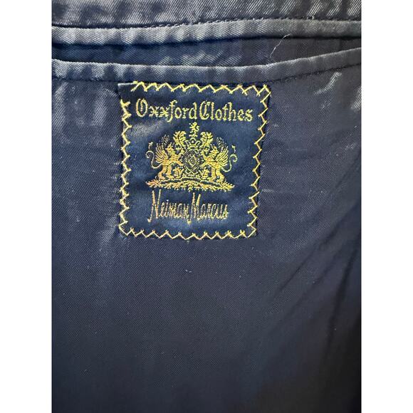 Oxxford Clothes Neiman Marcus Cashmere Suit Jacket Black Size 42 R JL - Picture 10 of 15